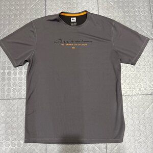 Quiksilver Waterman Collection Rash Guard Swim Sun Shirt Short Sleeve Gray L